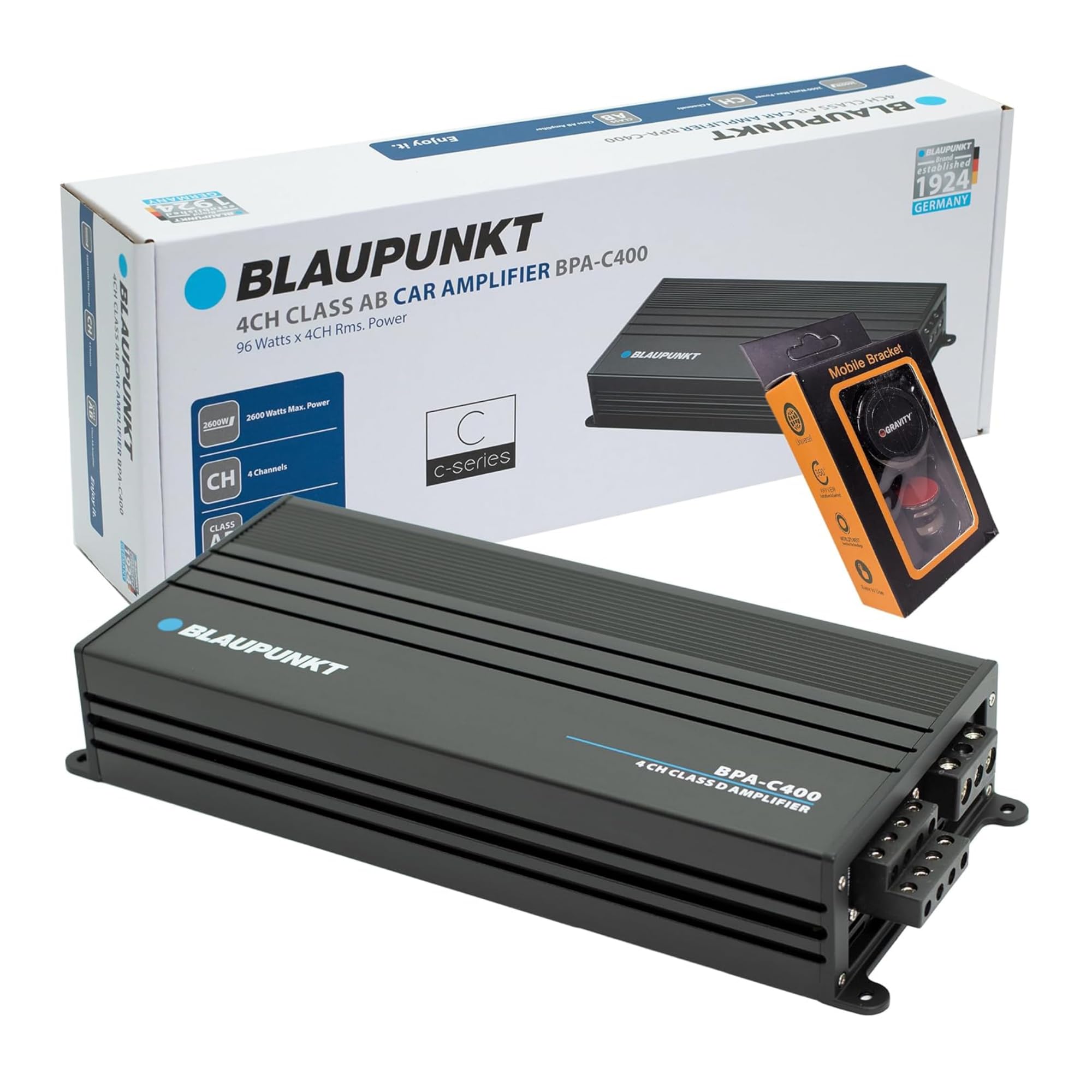 BLAUPUNKT BPA-C400 Elite Car Audio Class AB 4-Channel 2600W Stereo Amplifier BLAUPUNKT BPA-C400 Elite Car Audio Class AB 4-Channel 2600W Stereo Amplifier